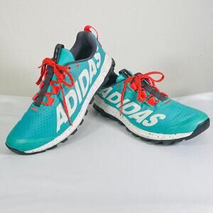 Adidas Trail Running Shoes Womens 9.5 Vigor 6 Green White Logo Spell Out Sneaker